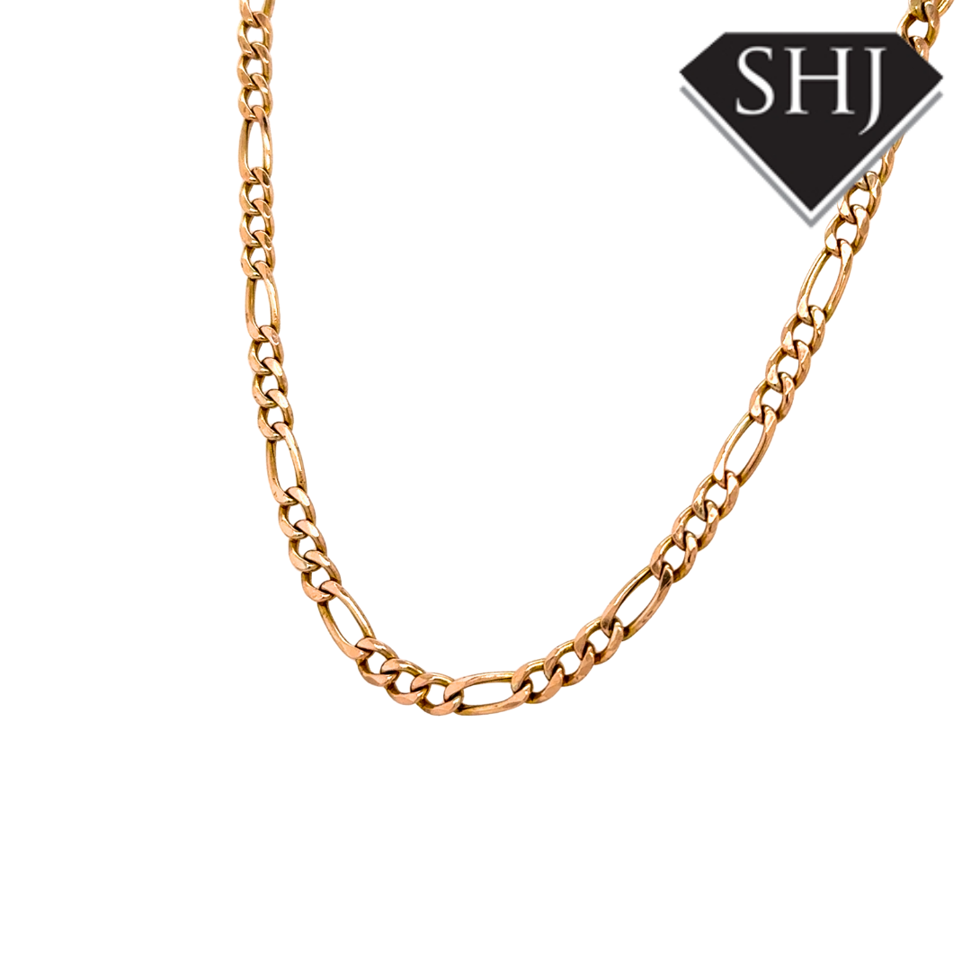 9ct Yellow Gold 20" Figaro Chain
