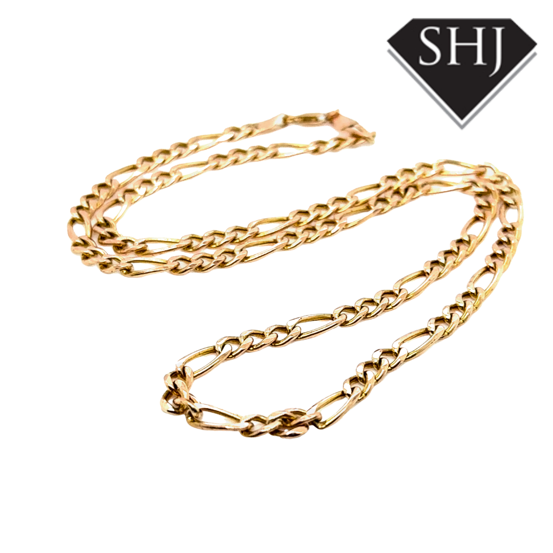 9ct Yellow Gold 20" Figaro Chain