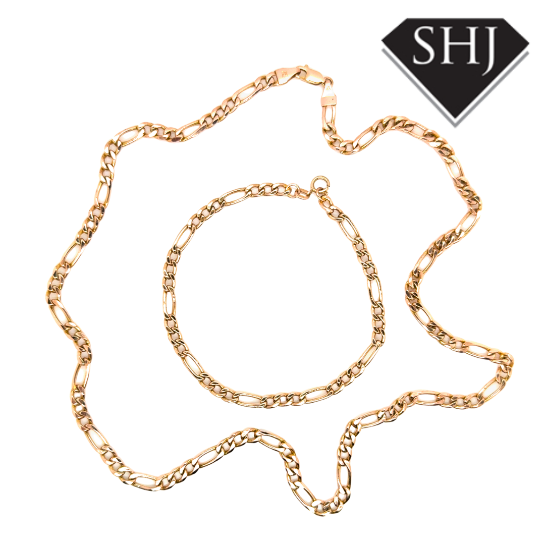 9ct Yellow Gold 20" Figaro Chain