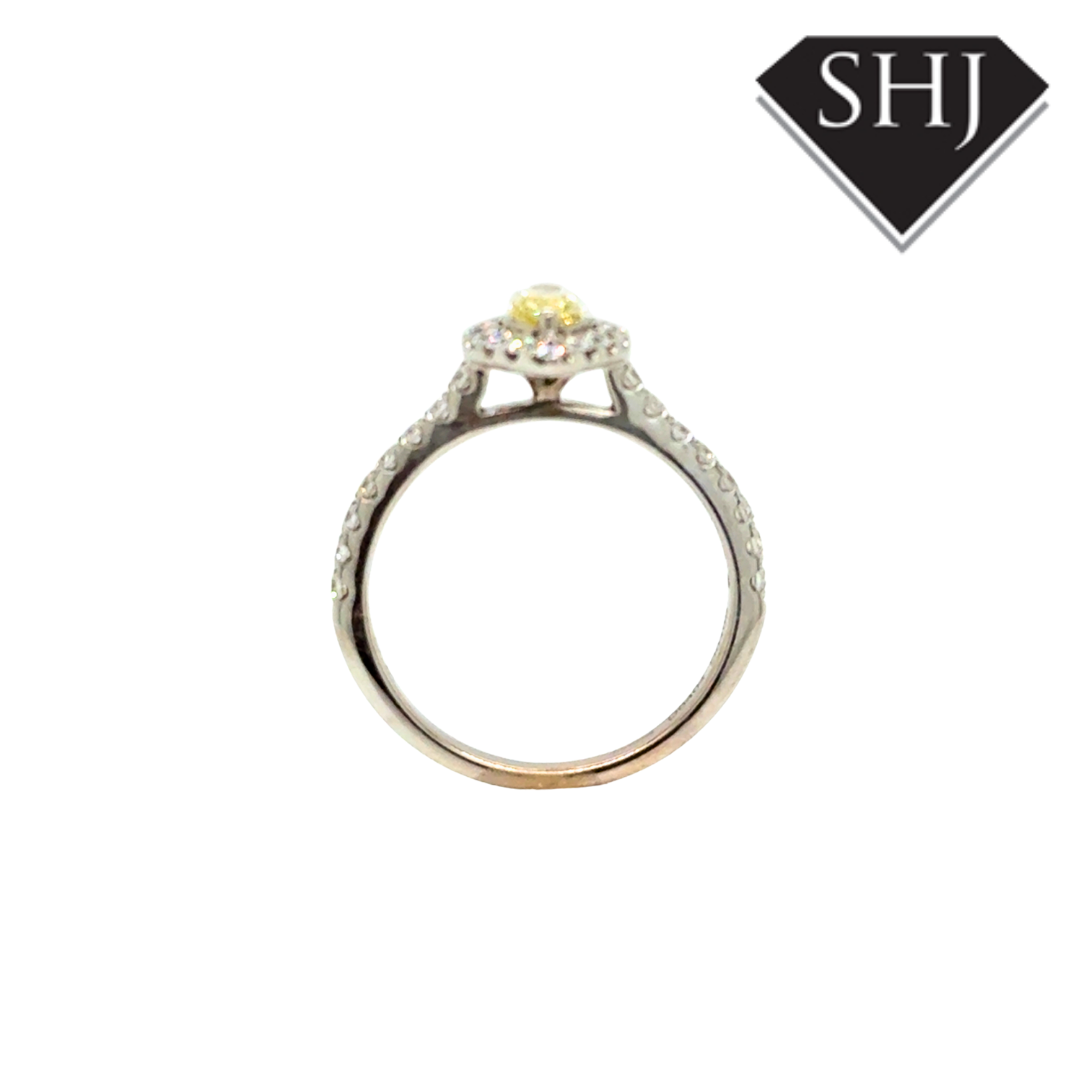 18ct White Gold 0.40ct Yellow Diamond 0.40ct Cluster Ring