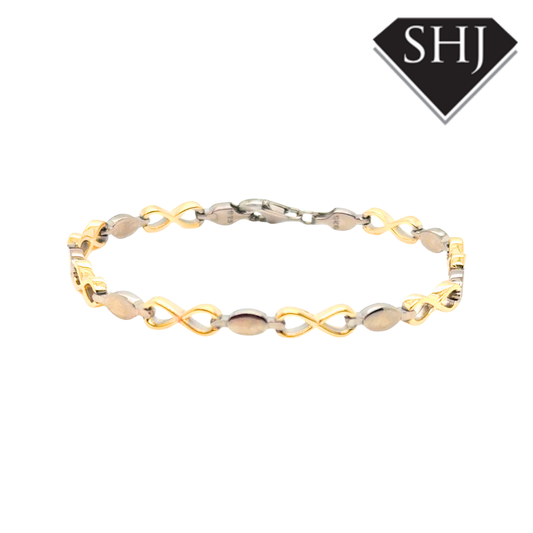 Silver Gold Plated Infinity Bracelet