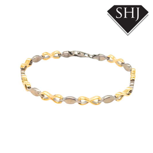 Silver Gold Plated Infinity Bracelet