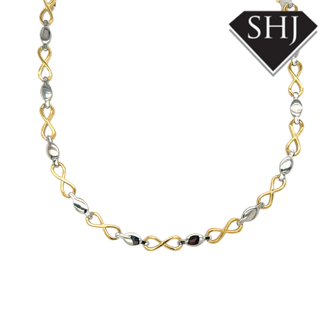 Silver Gold Plated Infinity Necklace