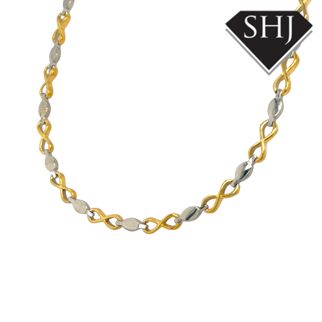 Silver Gold Plated Infinity Necklace