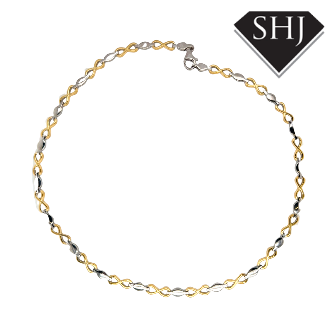 Silver Gold Plated Infinity Necklace