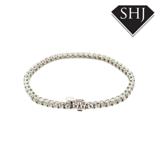 9ct White Gold 3.00ct Diamond Tennis Bracelet