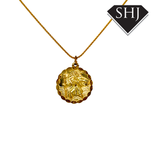Rolled Gold St Christopher Pendant & Chain