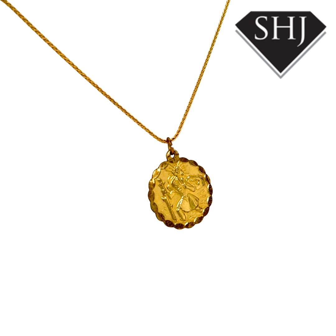 Rolled Gold St Christopher Pendant & Chain
