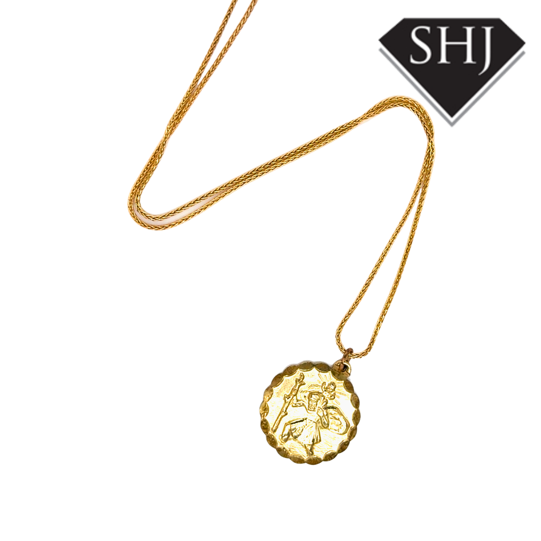 Rolled Gold St Christopher Pendant & Chain