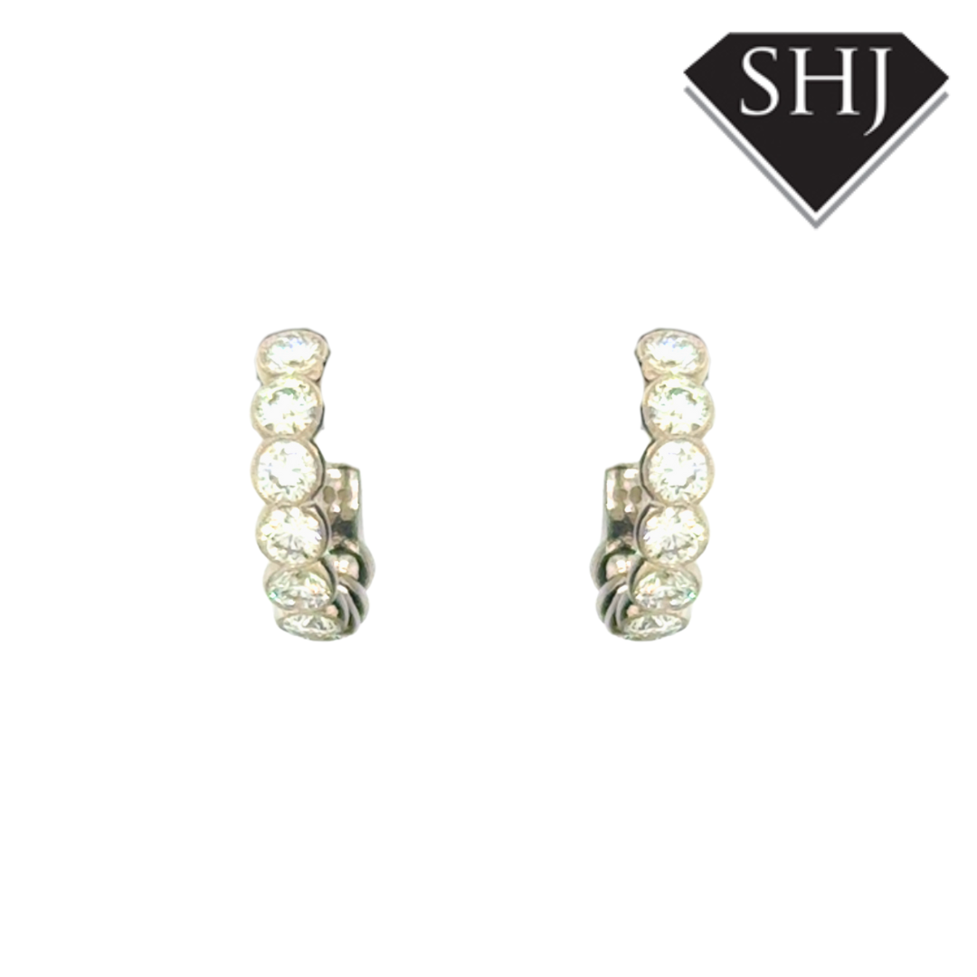 18ct White Gold Diamond Hoop Earrings