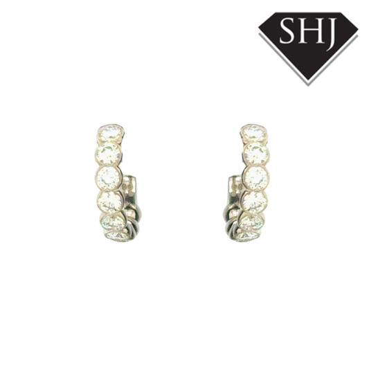 18ct White Gold Diamond Hoop Earrings