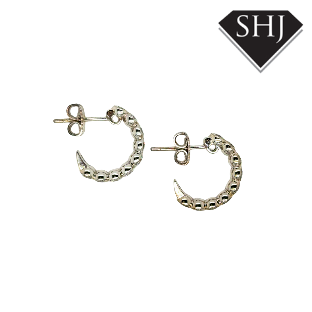 18ct White Gold Diamond Hoop Earrings