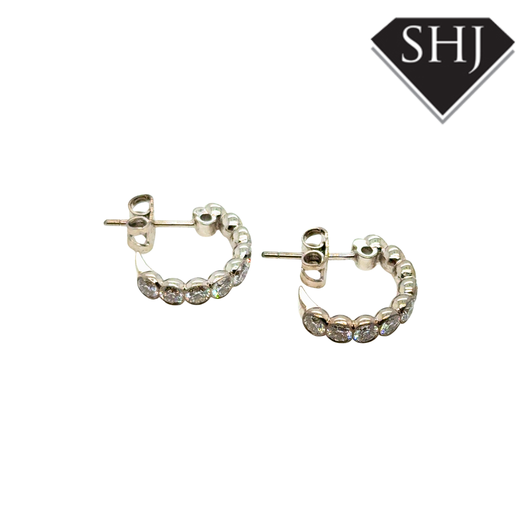 18ct White Gold Diamond Hoop Earrings