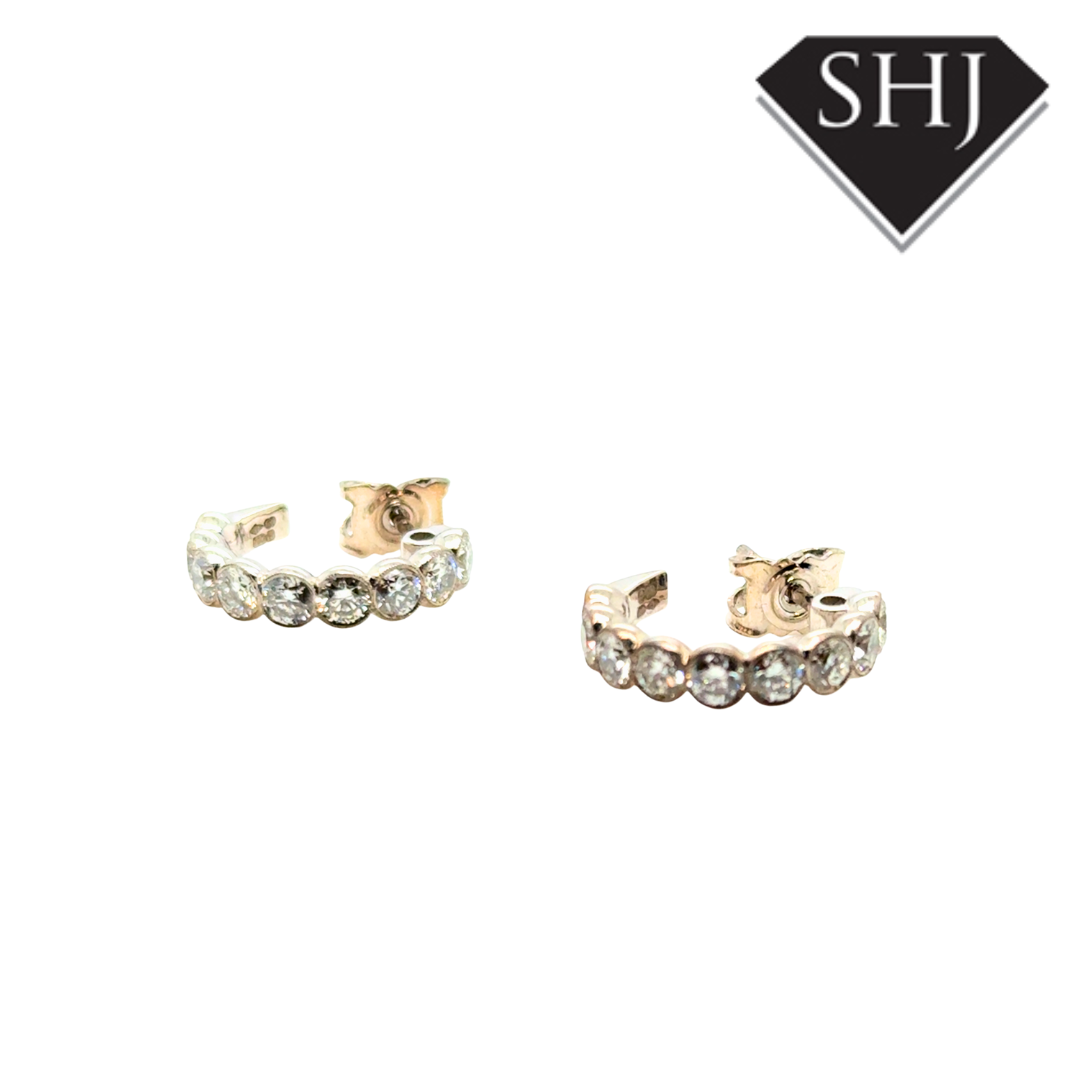 18ct White Gold Diamond Hoop Earrings
