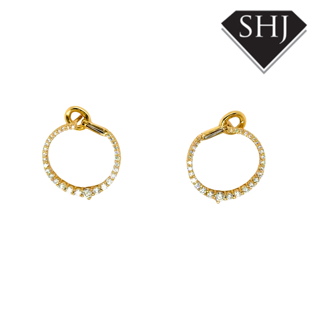 18ct Yellow Gold Diamond Circle Earrings