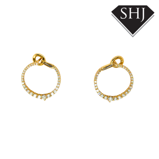 18ct Yellow Gold Diamond Circle Earrings