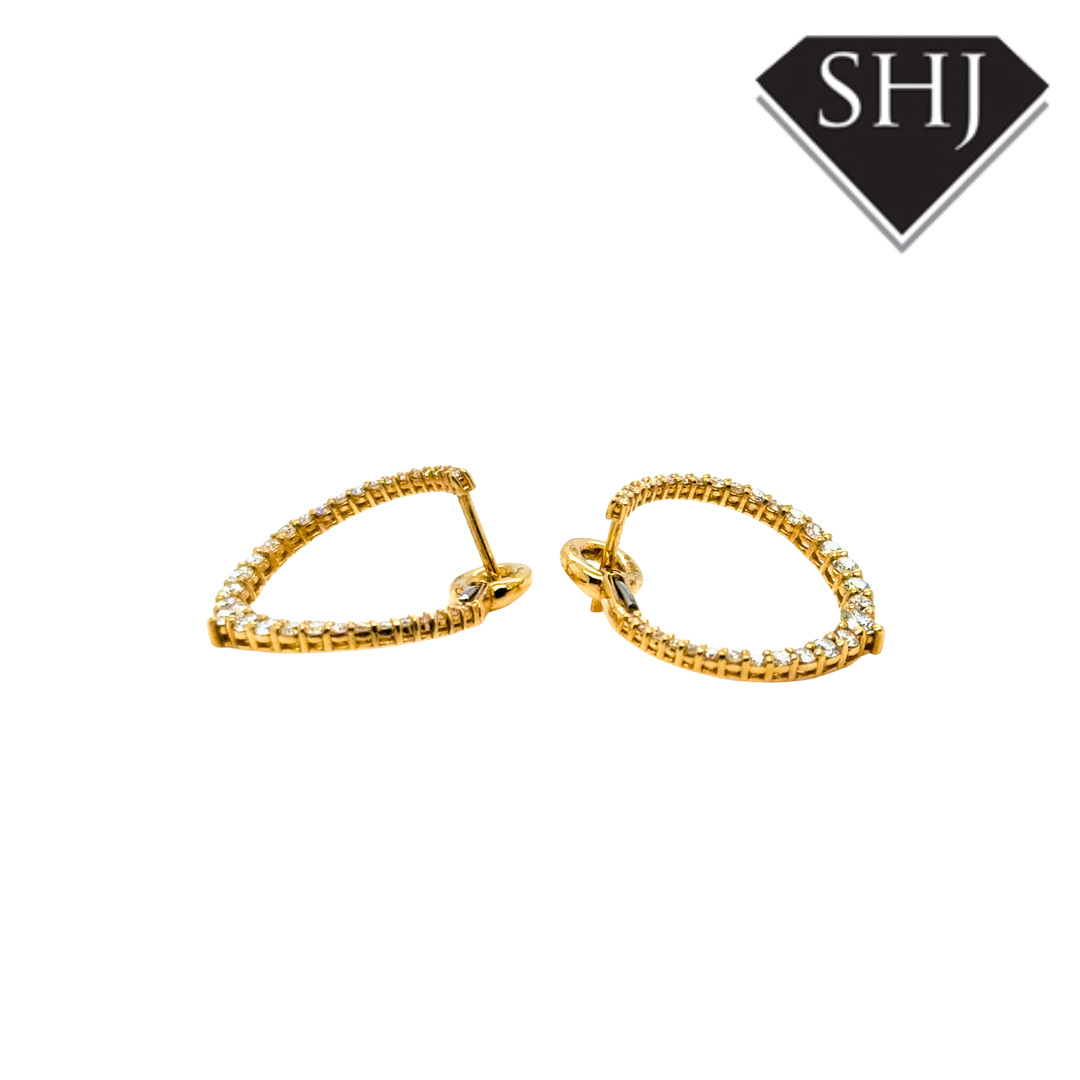 18ct Yellow Gold Diamond Circle Earrings