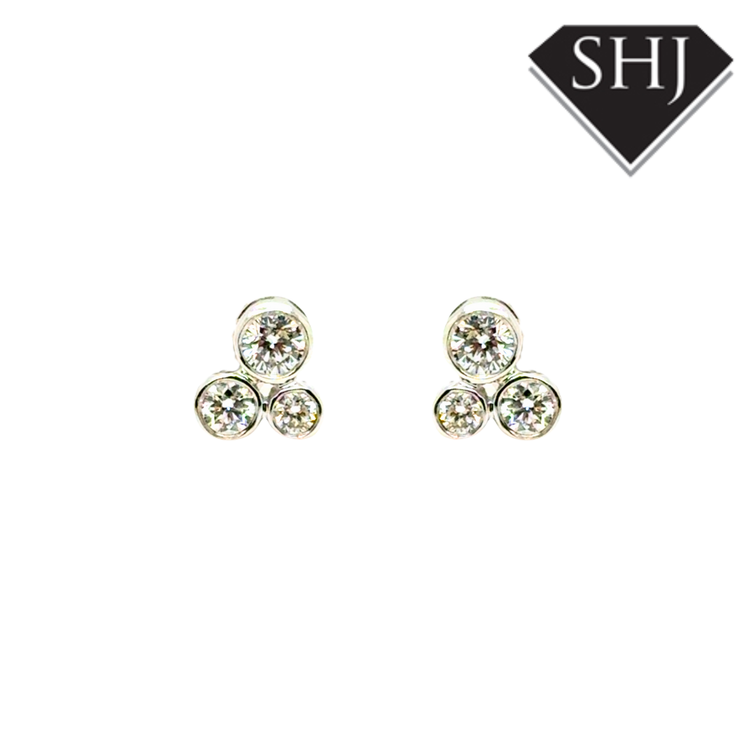 18ct White Gold 0.70ct Diamond Bubble Earrings