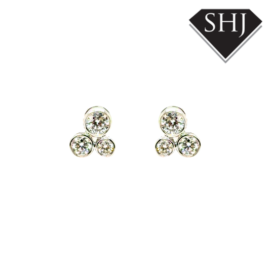 18ct White Gold 0.70ct Diamond Bubble Earrings