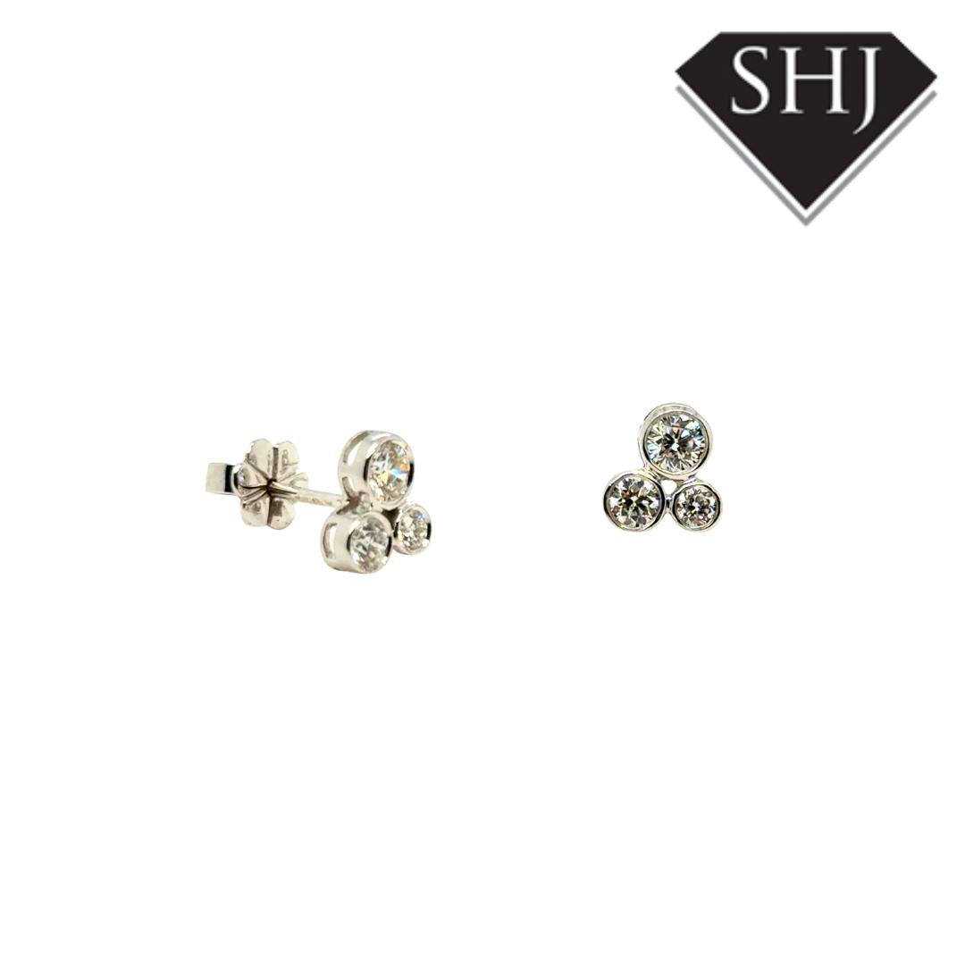 18ct White Gold 0.70ct Diamond Bubble Earrings
