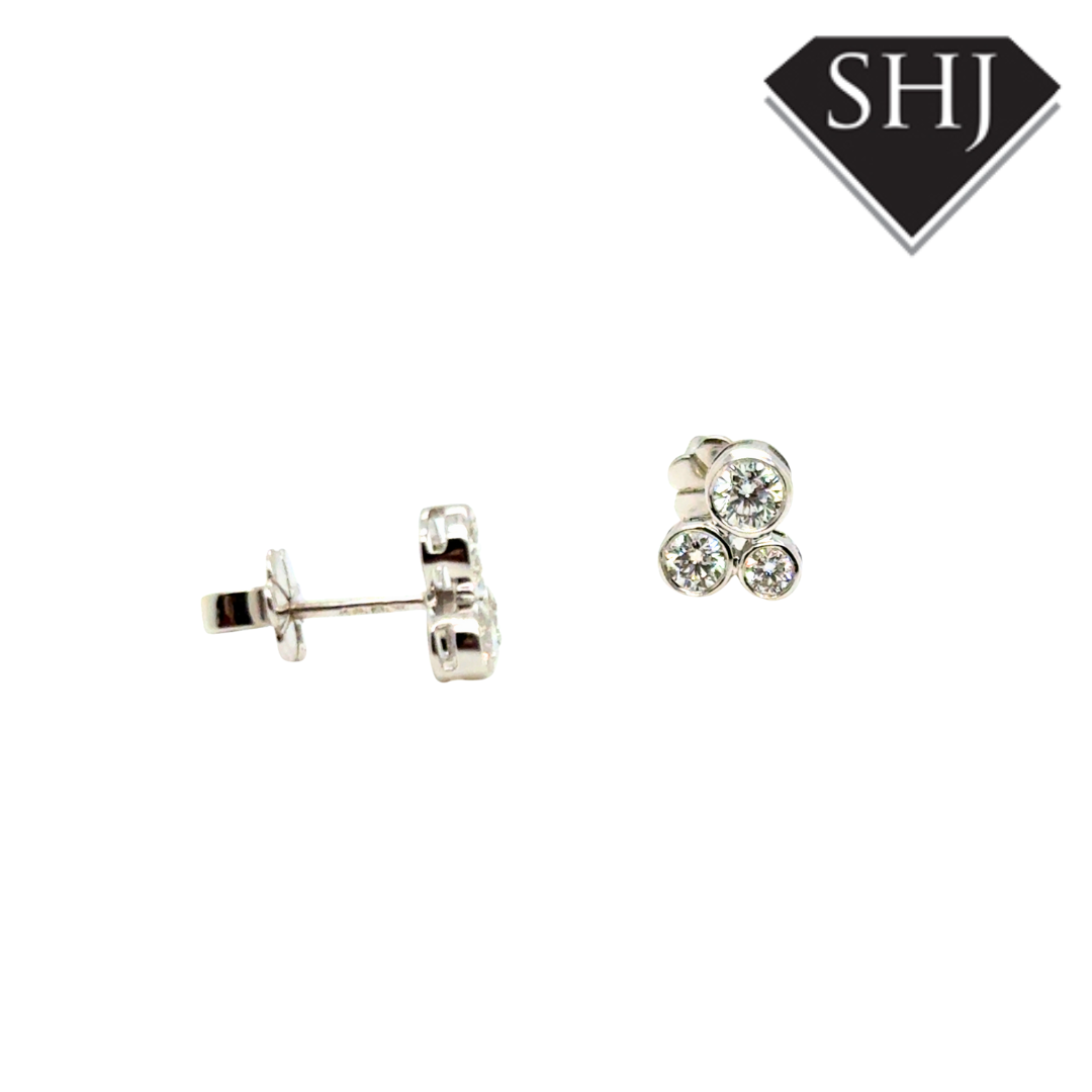 18ct White Gold 0.70ct Diamond Bubble Earrings