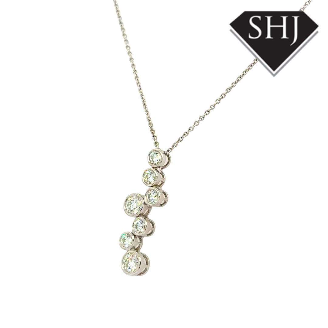 18ct White Gold 1.05ct Diamond Bubble Pendant