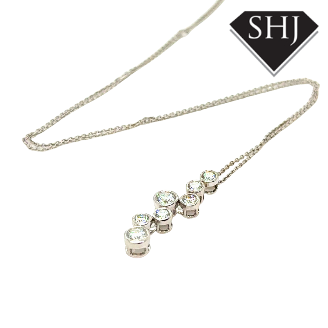 18ct White Gold 1.05ct Diamond Bubble Pendant