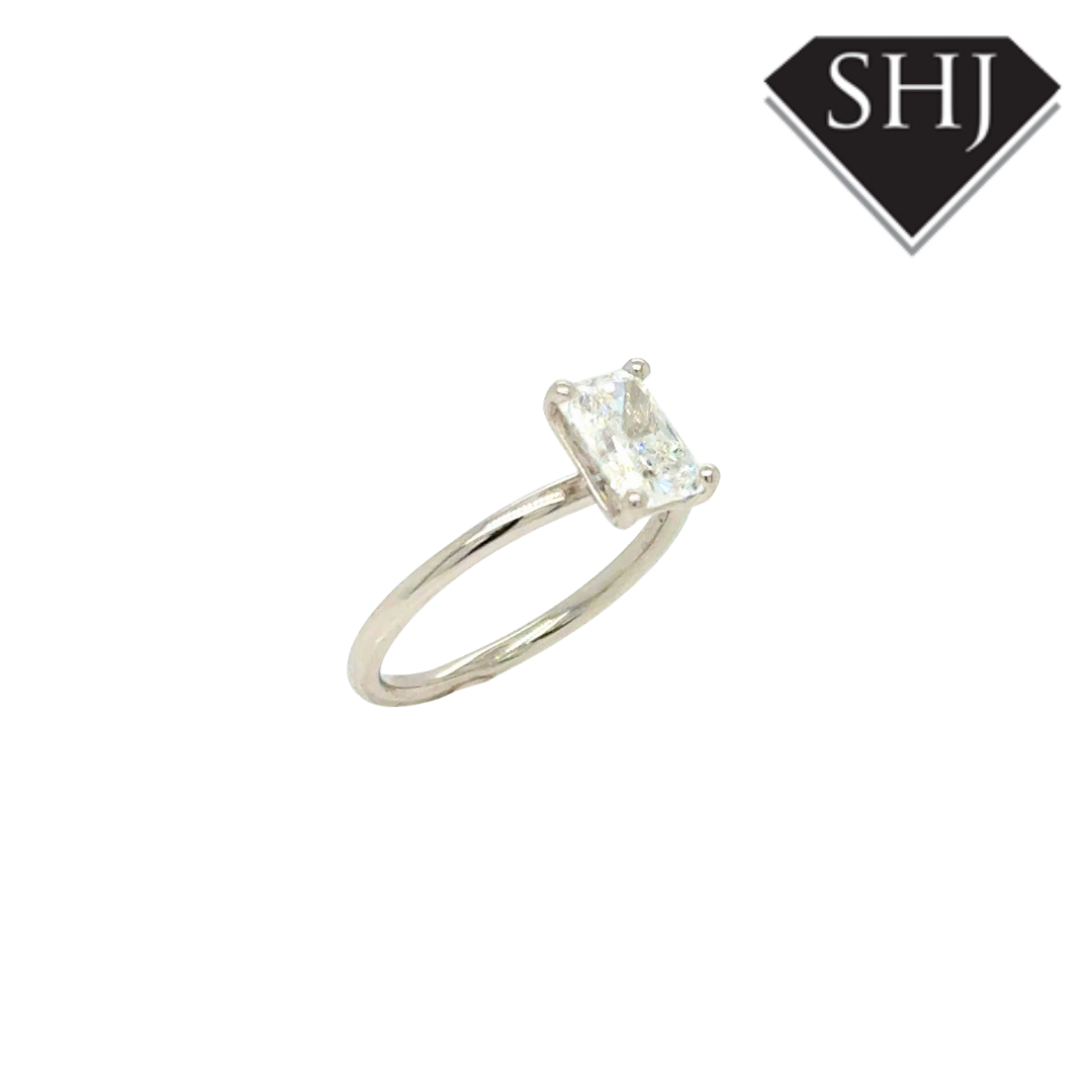 Platinum Lab Grown Radiant 1.00ct Diamond Ring