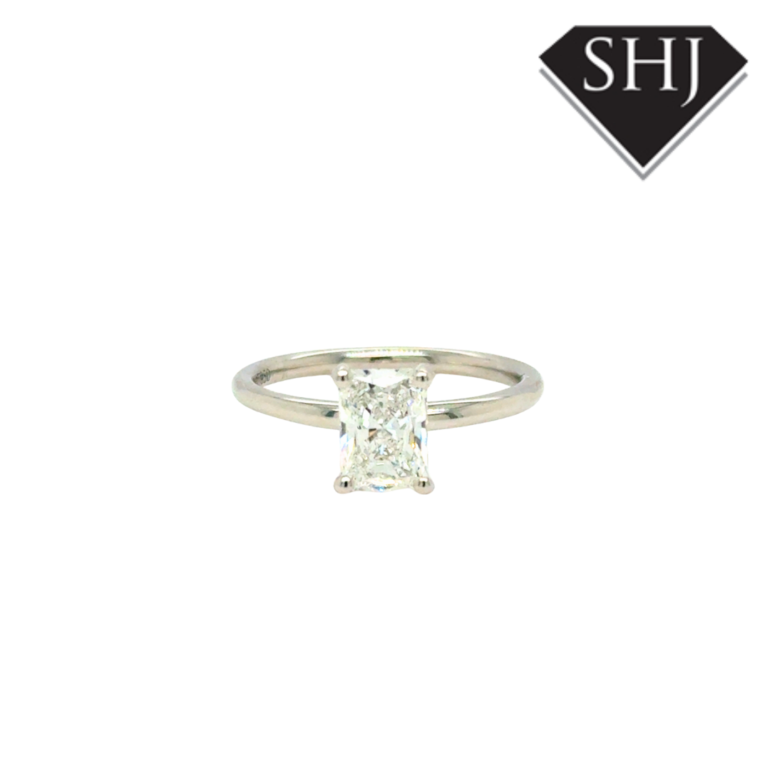 Platinum Lab Grown Radiant 1.00ct Diamond Ring