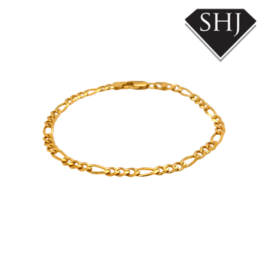 Silver Vermeil GP Figaro Chain Bracelet