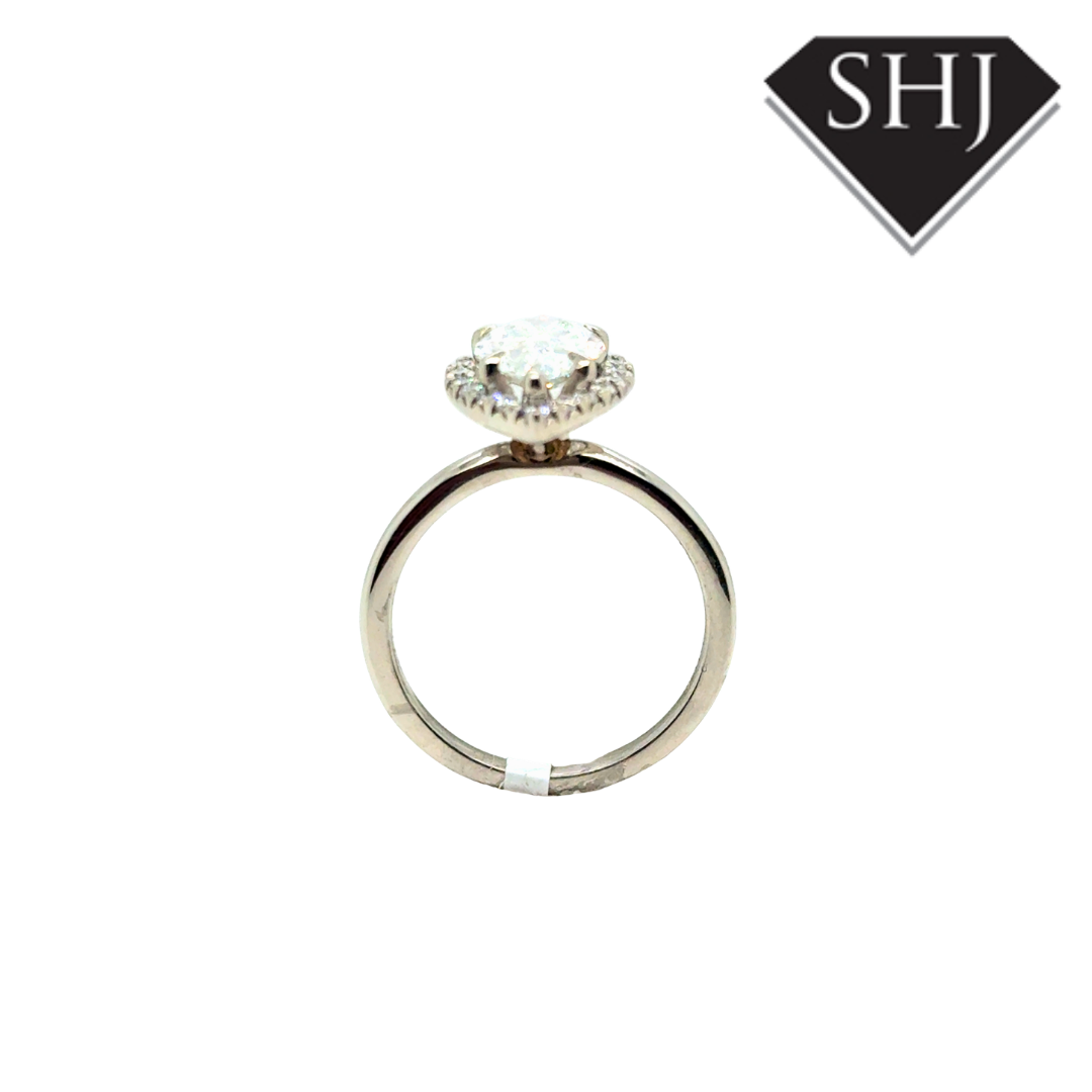 Platinum Lab Grown 2.00ct Pear Diamond Cluster Ring