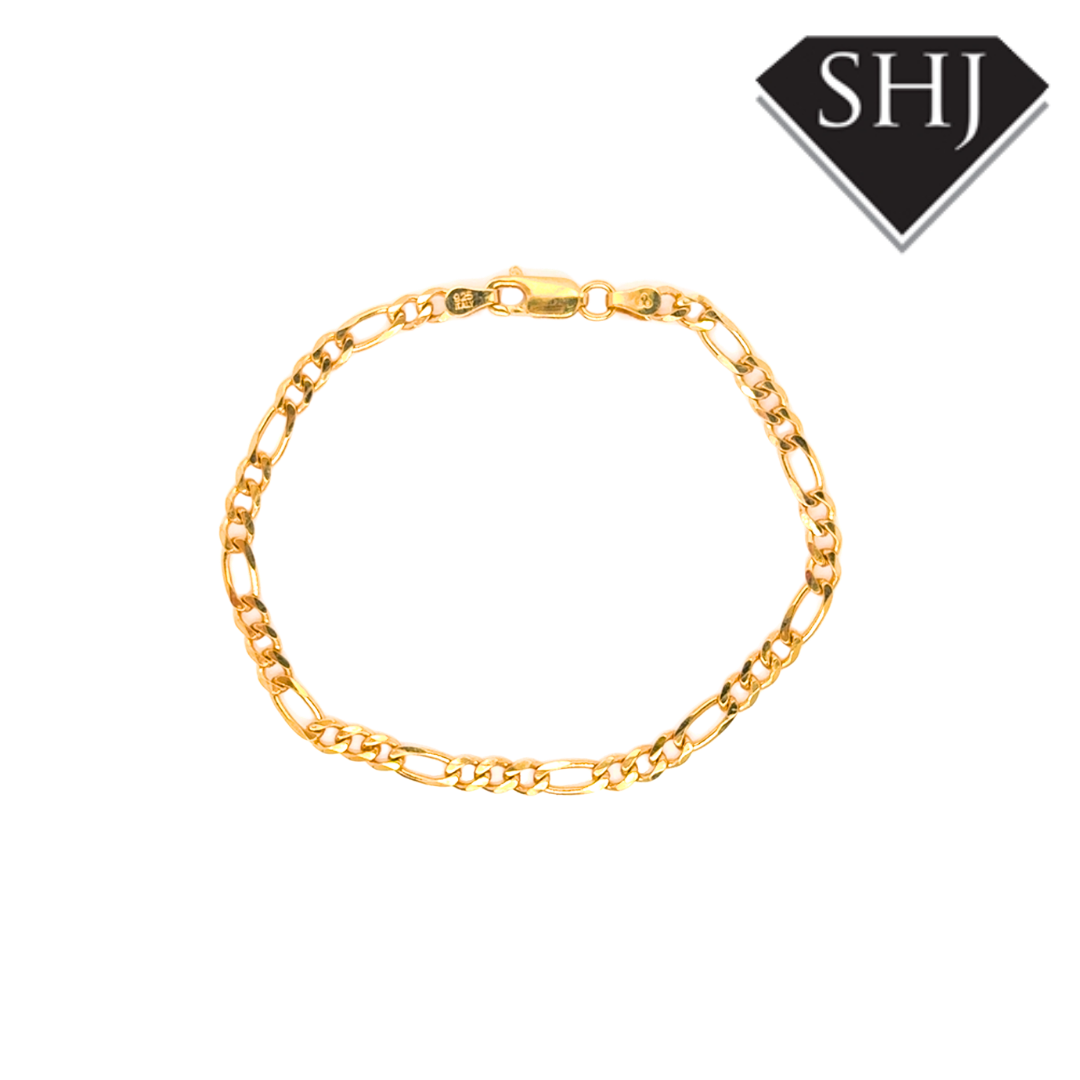 Silver Vermeil GP Figaro Chain Bracelet
