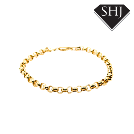 9ct Yellow Gold 7 1/2 " Belcher Chain Bracelet