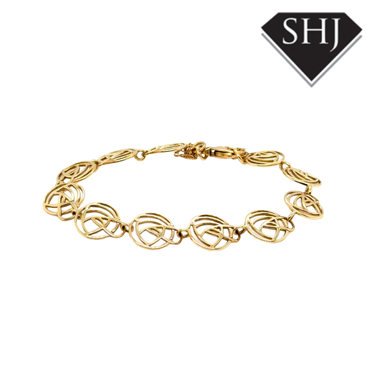 9ct Yellow Gold Charles Rennie Mackintosh Bracelet