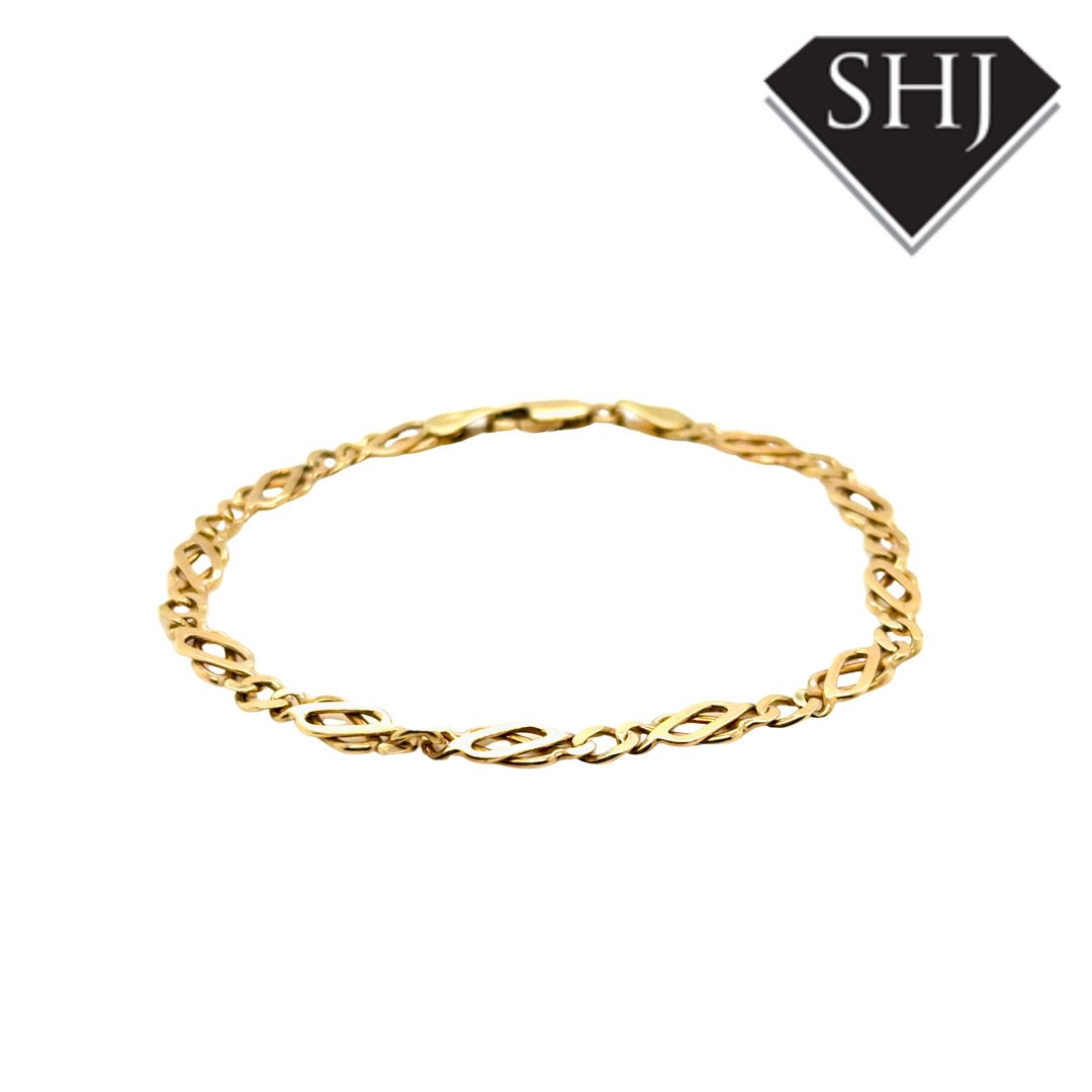 9ct Yellow Gold Fancy Link Bracelet