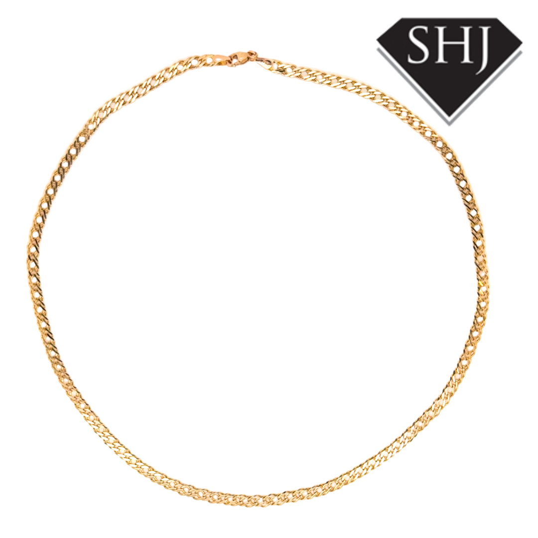 9ct Yellow Gold Fancy Link 16” Chain