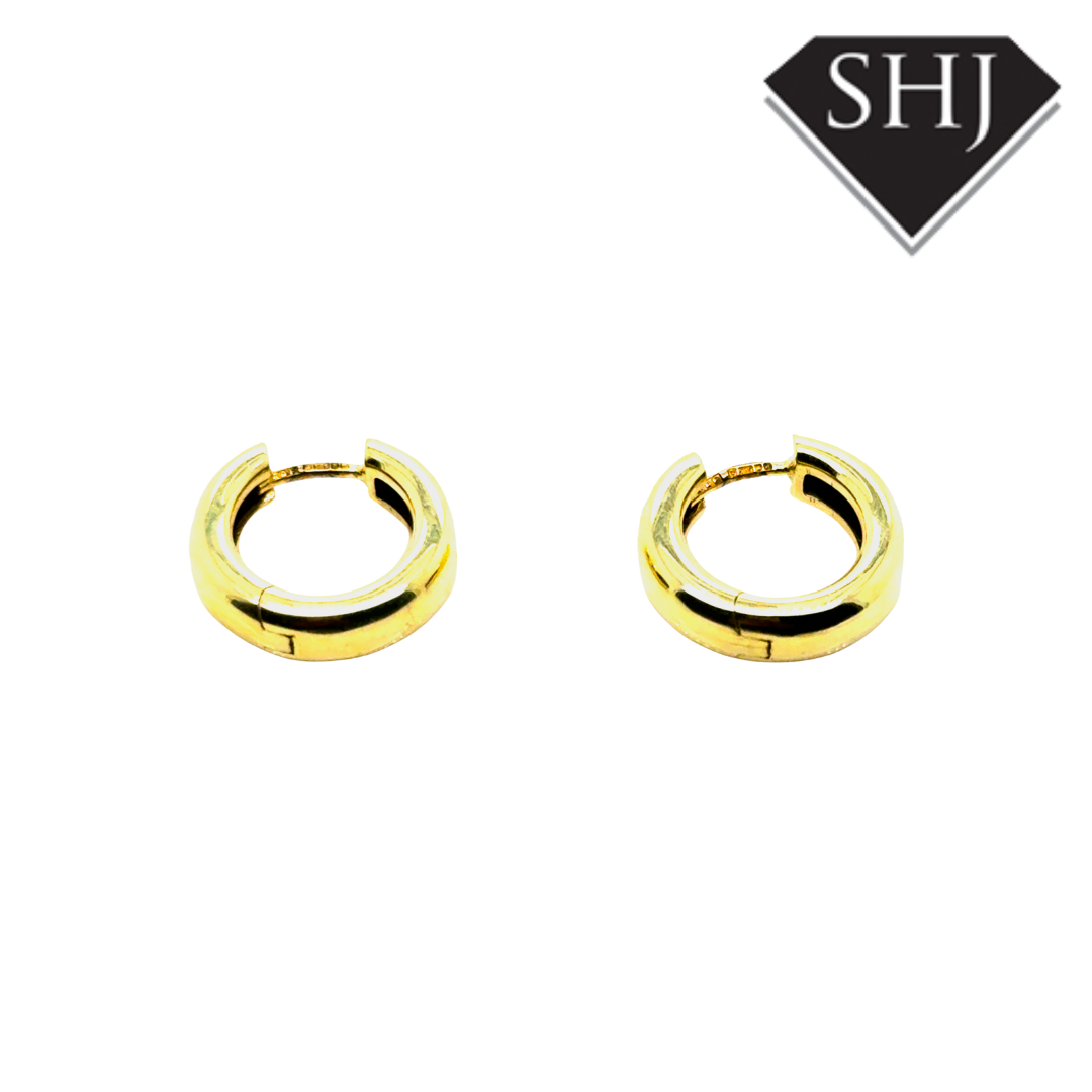 14ct Yellow Gold Diamond Hoop Earrings