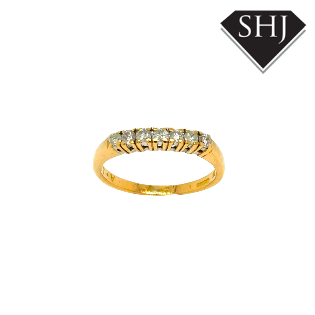9ct Yellow Gold 7 Stone Diamond Eternity Ring