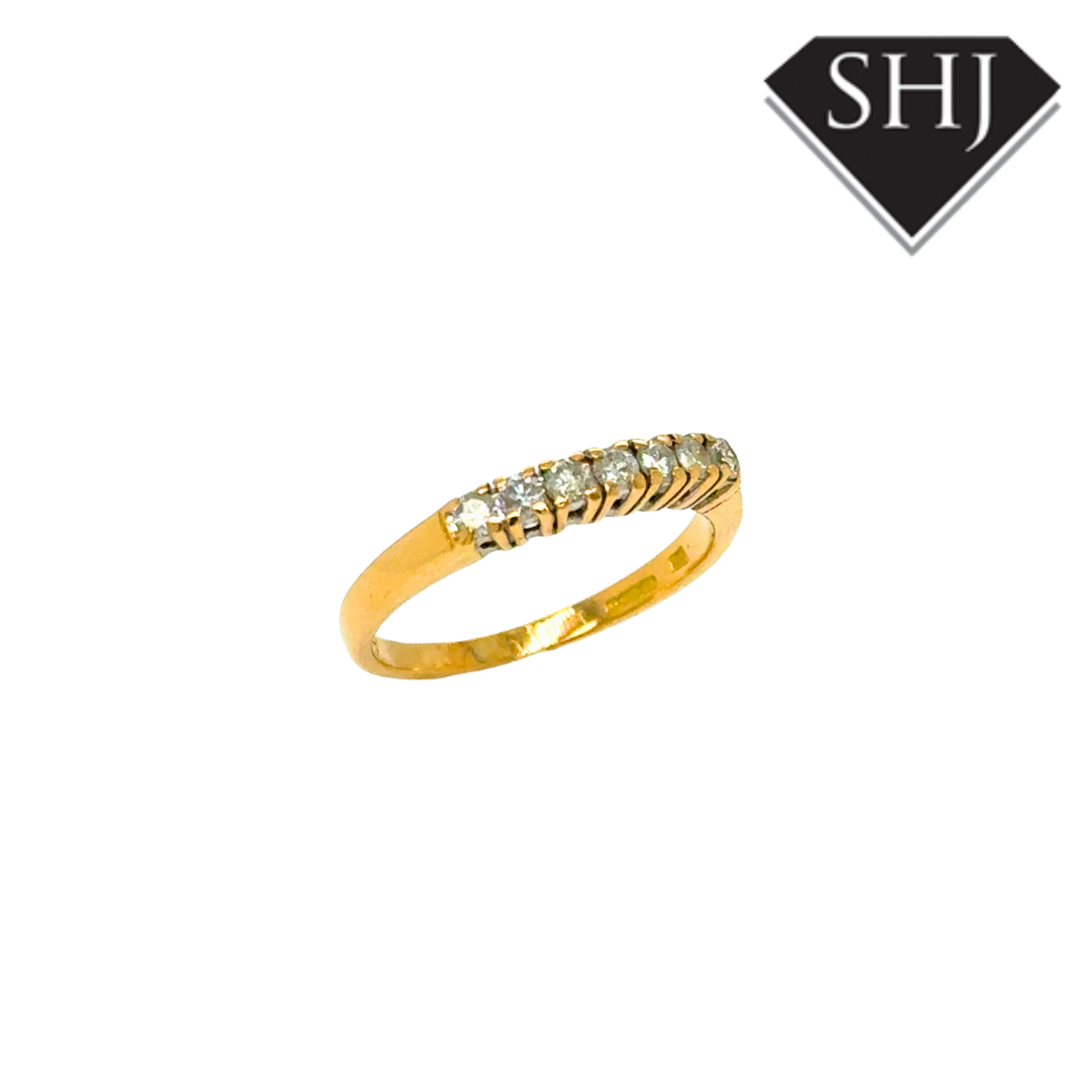 9ct Yellow Gold 7 Stone Diamond Eternity Ring