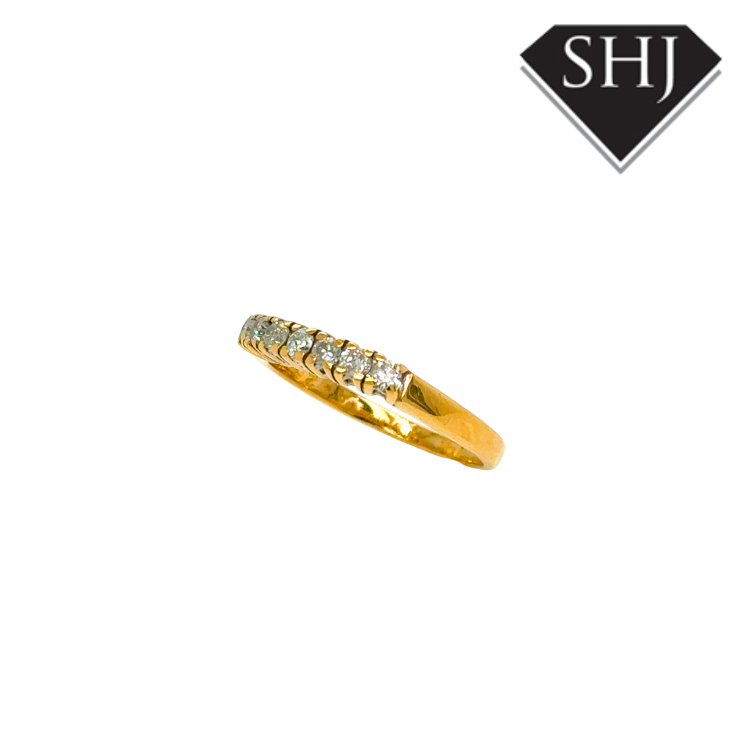 9ct Yellow Gold 7 Stone Diamond Eternity Ring