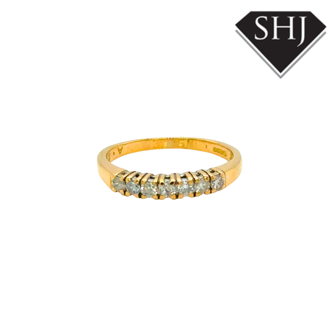 9ct Yellow Gold 7 Stone Diamond Eternity Ring