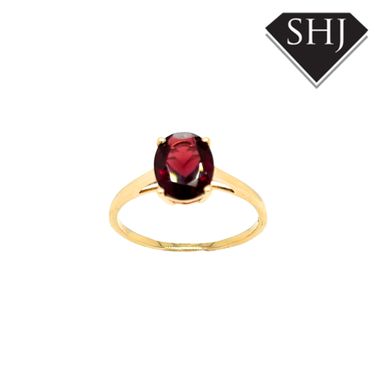 9ct Yellow Gold Garnet Ring