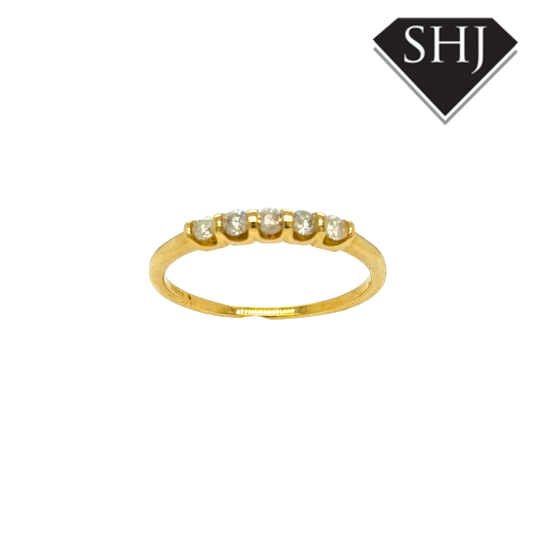 9ct Yellow Gold 5 Stone 0.25ct Diamond Eternity Ring