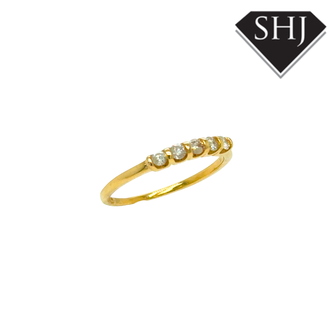 9ct Yellow Gold 5 Stone 0.25ct Diamond Eternity Ring
