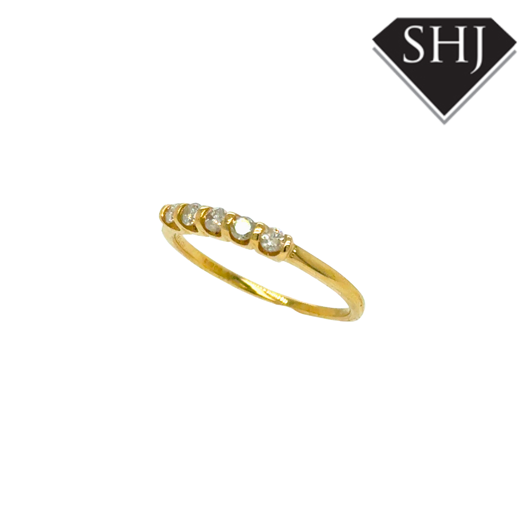 9ct Yellow Gold 5 Stone 0.25ct Diamond Eternity Ring