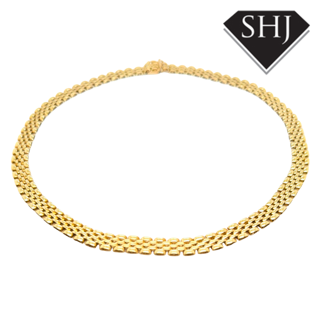 9ct Yellow Gold Panther Link Collar