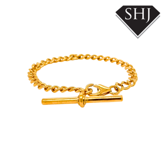 Silver Vermeil Gold Plated T Bar Chain Bracelet