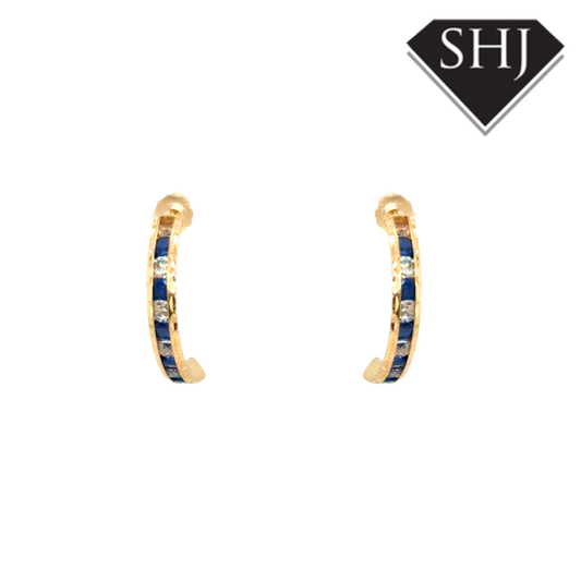 9ct Yellow Gold CZ Earrings