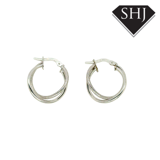 9ct White Gold Hoops