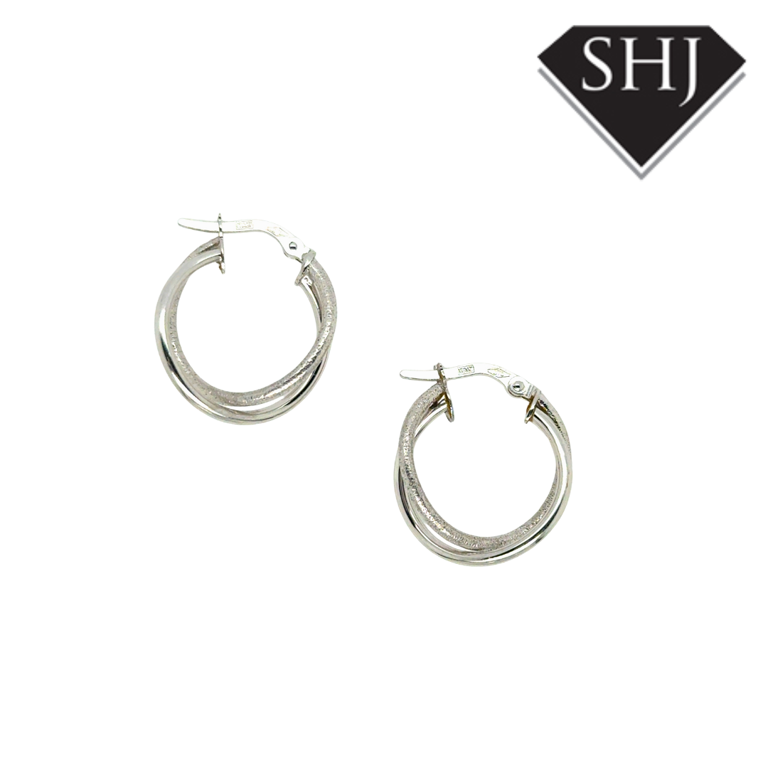 9ct White Gold Hoops